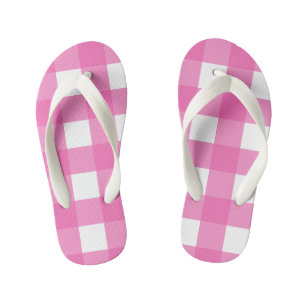 Kinder roze en witte buffels Teenslippers controle