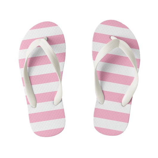 Kinder roze en witte gestreepte Teenslippers (Voetbed)