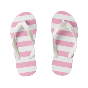 Kinder roze en witte stripte Teenslippers
