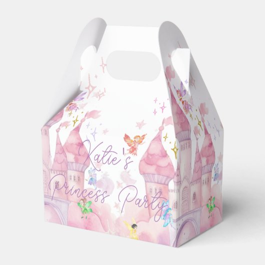 Kinder roze fee prinses party cadeau bedankdoosjes (Voorkant Zijde)