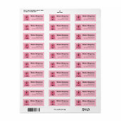 Kinder Roze Monogram M Adres Etiket (Full Sheet)