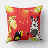 Kinder Safari Nursery Art Slaapkamer Decor Kussen (Achterkant)