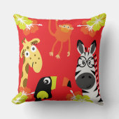 Kinder Safari Nursery Art Slaapkamer Decor Kussen (Voorkant)