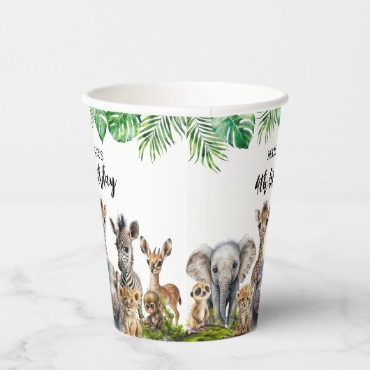 Kinder Safari Party Dieren Verjaardag Papieren Bekers (Rechts)
