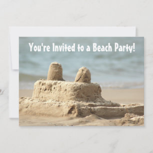 Kinder Sandcastle Beach Party Uitnodiging