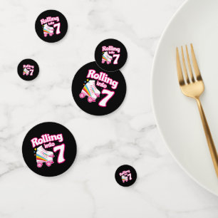 Kinder Schaats Partij - 7e verjaardag - Rollschaat Confetti