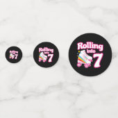 Kinder Schaats Partij - 7e verjaardag - Rollschaat Confetti (Voorkanten)