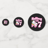 Kinder Schaats Partij - 7e verjaardag - Rollschaat Confetti (Achterkanten)