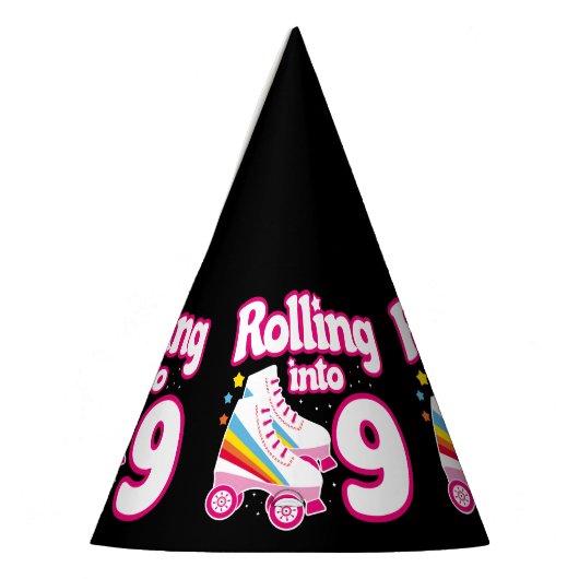 Kinder Schaats Partij - 9e verjaardag - Rollschaat Feesthoedjes (Links)