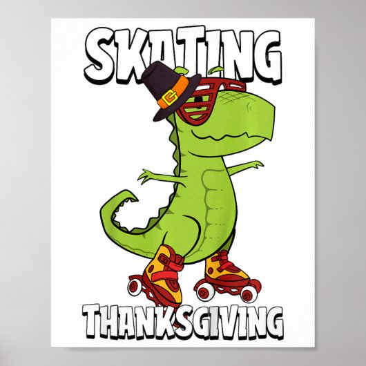 Kinder Schaatsen Thanksgiving Dag Cool Roller Scha Poster (Voorkant)