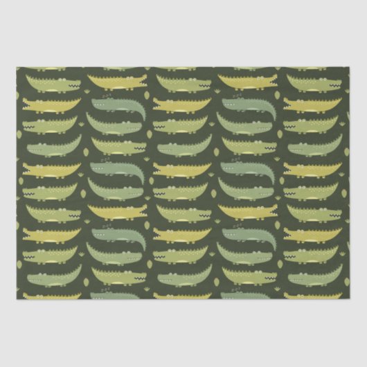 Kinder schattige alligators krokodillen praten sam tissuepapier (Voorkant)