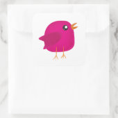 Kinder schattige geboorte vierkante sticker (Tas)