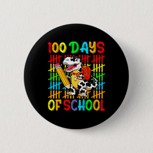 Kinder Schattigee dinosaurus Happy 100th Day of Sc Ronde Button 5,7 Cm