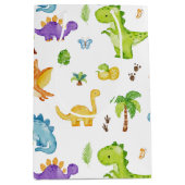 Kinder Schattigee dinosauruspatroon Medium Cadeauzakje (Voorkant)