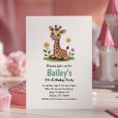 Kinder Schattigee Giraffe Oerwoud Verjaardagsfeest Kaart