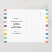 Kinder Schattigee Kleurrijke Happy Easter Egg Mode Feestdagenkaart (Achterkant)