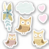 Kinder Schattigee kleurrijke uilen #4 Sticker (Voorkant)