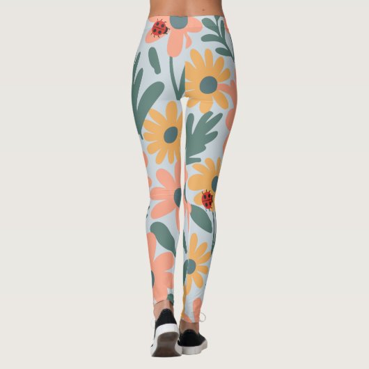 kinder Schattigee Ladybug Polka dot Daisy Flower P Leggings (Achterkant)