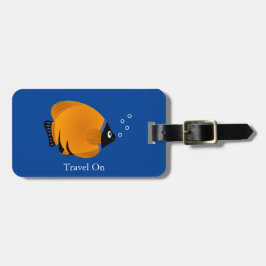 Kinder Schattigee Oranje Vis Personaliseren Bagagelabel