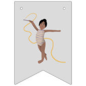 Kinder Schattigee Paarse Gymnastiek Verjaardag Vlaggetjes (Eerste vlag)