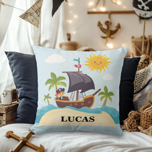 Kinder Schattigee piratenschip gepersonaliseerd ku Kussen