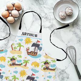 Kinder Schattigee Piratenschip Patroon Gepersonali Schort