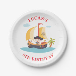 Kinder Schattigee piratenschip verjaardagsfeest Papieren Bordje