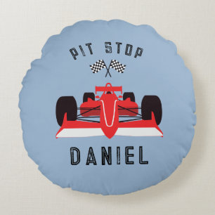 Kinder Schattigee raceauto Rond Kussen