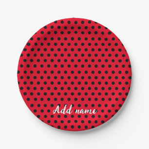 kinder Schattigee rode lieveheersbeestje Polka dot Papieren Bordje
