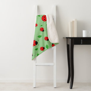 kinder Schattigee rode lieveheersbeestje Polka dot Sherpa Deken