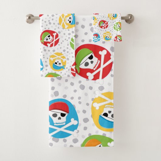 Kinder Schedels Partij Pirate Badhanddoek Set Bad Handdoek (Insitu)