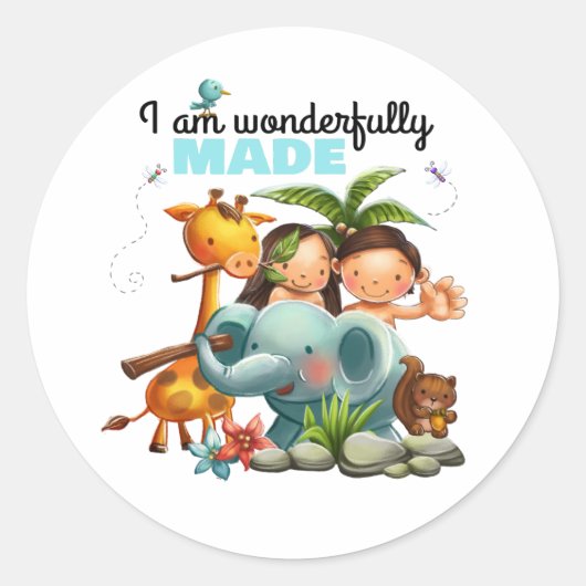 Kinder Schepping Bijbelvers stickers (Voorkant)