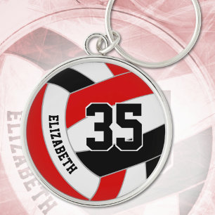kinder school club kleuren rood zwart volleybal sleutelhanger