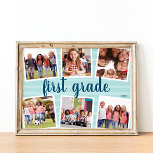 Kinder schooljaar Keepaardje Aqua Foto Collage Pri Poster