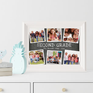 Kinder schooljaar — Keepasjesfoto-inkuildruk Poster
