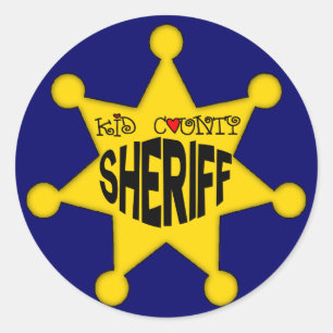 Kinder Sheriff T Shirten en Kinder geschenken Ronde Sticker