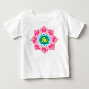 Kinder Shirt Roze olifanten Namaste Lotus Flower