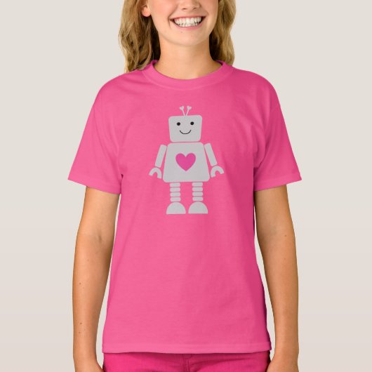 Kinder Shirt van de Valentijn van Robot (Voorkant)