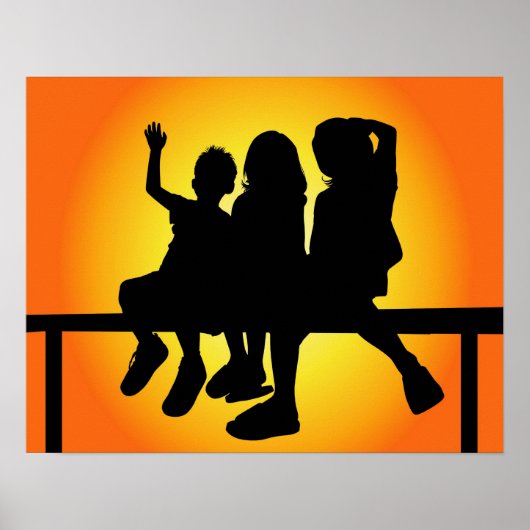 Kinder Silhouette Poster (Voorkant)