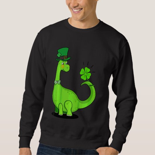 Kinder Sint Patrick's Day Trex Dinosaur Irish Boys Trui (Voorkant)