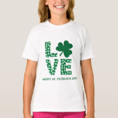 Kinder Sjamrock Love Irish St. Patrick's Day T-shirt (Voorkant)