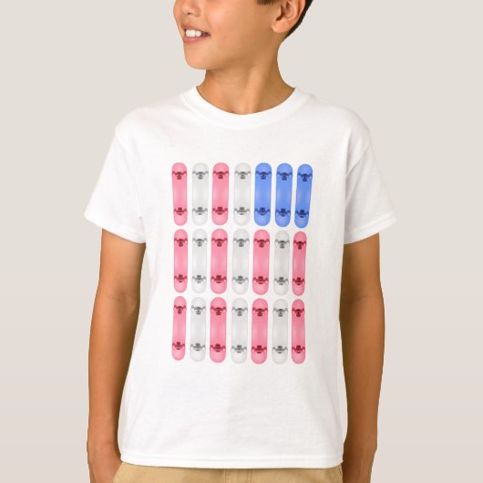 Kinder Skateboard Amerikaanse Vlag T-shirt (Voorkant)