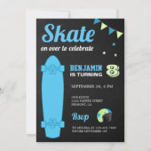 Kinder Skateboard Birthday Party Kaart (Voorkant)