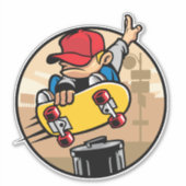 Kinder Skateboarder Sticker (Voorkant)