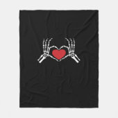 Kinder Skelet Hand Hart Valentijnsdag Cool Class Fleece Deken (Voorkant)