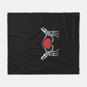 Kinder Skelet Hand Hart Valentijnsdag Cool Class Fleece Deken (Voorkant (Horizontaal))
