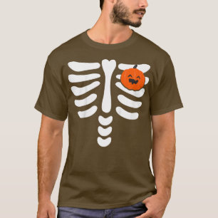 Kinder Skeleton Pumpkin Heart Halloween Jackolante T-shirt