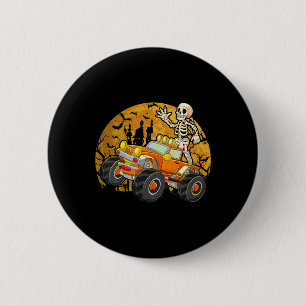 Kinder Skeleton Riding Monster Truck Halloween Cos Ronde Button 5,7 Cm