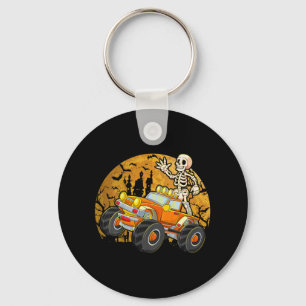 Kinder Skeleton Riding Monster Truck Halloween Cos Sleutelhanger