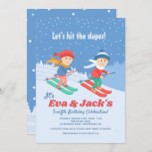 Kinder Ski Uitnodiging (Voorkant / Achterkant)